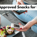 A variety of healthy, doctor-approved snacks for diabetics arranged on a wooden table.