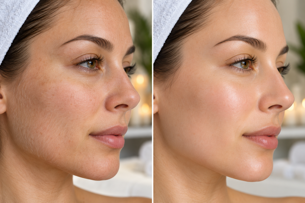 dermaplaning before and after